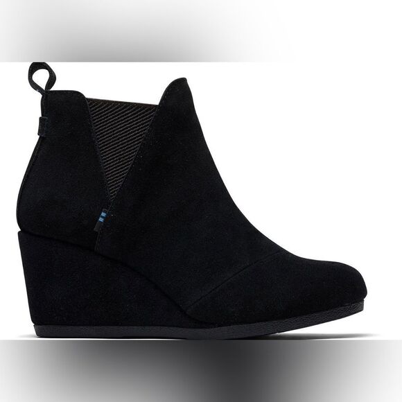 TOMS | Black Kelsey Wedge Boot Size 8.5 - Picture 1 of 10